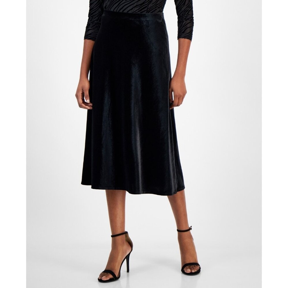 Anne Klein Women's Pull-On Flared Skirt Black Size L MSRP $99 - Picture 4 of 4